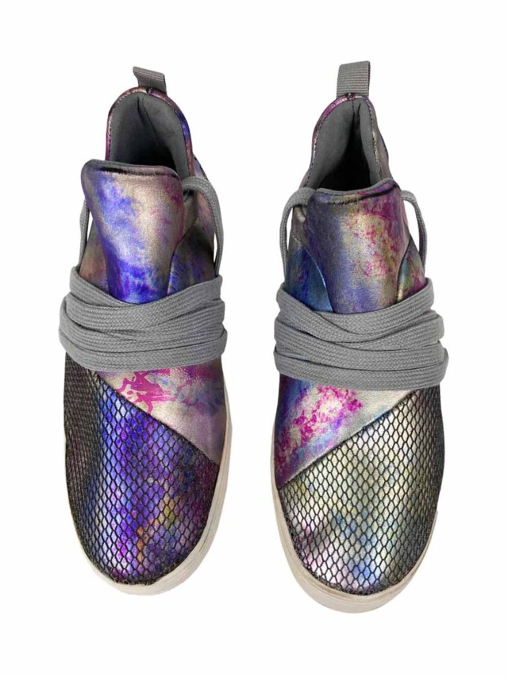 Brash Kids' Girls' Drea Purple Gray Metallic Lace-Up Fashion Sneaker Size 3.5